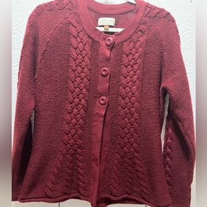 Sonoma long sleeve Cardigan, Burgandy ~ M